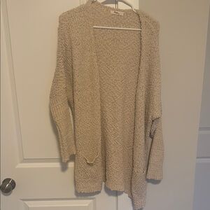 Elegant Beige Knit Cardigan